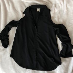 Cold shoulder long sleeve top